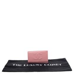 Pre Owned Chanel Pink Caviar Leather CC Logo 6 Key Holder