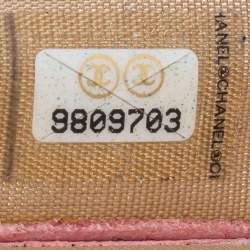 Pre Owned Chanel Pink Caviar Leather CC Logo 6 Key Holder