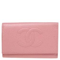 Chanel Yellow/Pink Caviar Leather Key Pouch - Yoogi's Closet