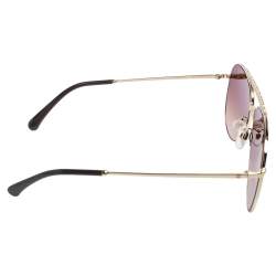 Pre Owned Chanel Gold Tone/ Brown Gradient 4231 Aviator Sunglasses