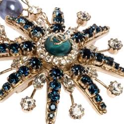 Pre Owned حزام شانيل ستاربرست CC ذهبي فاتح مطرز بسلسلة  