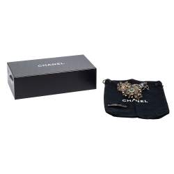 Pre Owned حزام شانيل ستاربرست CC ذهبي فاتح مطرز بسلسلة  