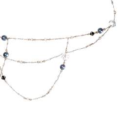 Pre Owned حزام شانيل ستاربرست CC ذهبي فاتح مطرز بسلسلة  