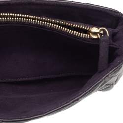 Pre Owned Chanel Purple Quilted Leather CC Phone Pouch