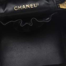 Pre Owned Chanel Black Caviar Leather Vintage Vanity Case