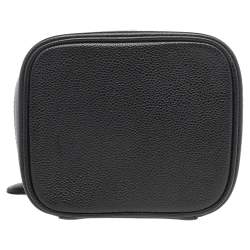 Pre Owned Chanel Black Caviar Leather Vintage Vanity Case