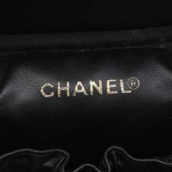 Pre Owned Chanel Black Caviar Leather Vintage Vanity Case