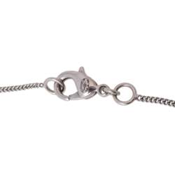 مملوكة مسبقًا Chanel Silver Tone Crystal CC Pendant Necklace