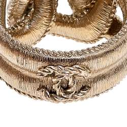 مملوكة مسبقًا Chanel Pale Gold Tone faux Pearl Cocktail Ring Size 53