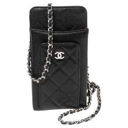 CHANEL Caviar Quilted My Everything Belt Flap Card Holder White 728810