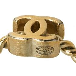 Pre Owned طقم 2 خاتم شانيل كاميليا و CC  معدن ذهبي اللون مقاس 52