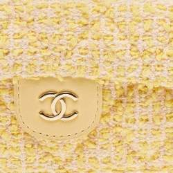 Pre Owned Chanel Yellow Quilted Tweed and Leather iPhone 12 Pro Classic Chain Case