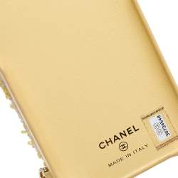 Chanel Yellow Quilted Tweed and Leather iPhone 12 Pro Classic Chain Case  Chanel