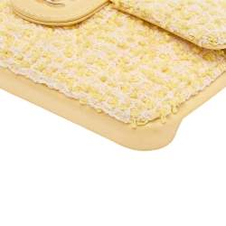 Pre Owned Chanel Yellow Quilted Tweed and Leather iPhone 12 Pro Classic Chain Case