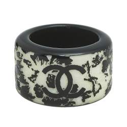 Chanel CC Resin Band Ring - Size 6.5