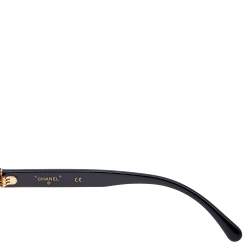 Pre Owned نظارة شمسية شانيل S0129 سوداء/ذهبية عاكسة مستطيلة