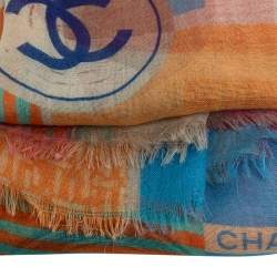 Pre Owned Chanel Multicolor Printed Cashmere & Silk Scarf