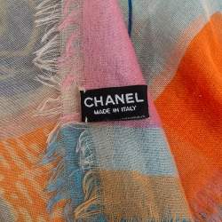 Pre Owned Chanel Multicolor Printed Cashmere & Silk Scarf