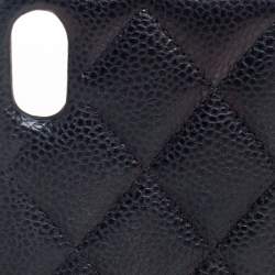 Chanel Black Quilted Caviar Leather iPhone X Case 