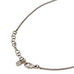 Pre Owned قلادة شانيل CC كريستال بمعدن فضي اللون 