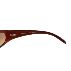 Pre Owned Chanel Black/Brown 6004B Crystal Embellished CC Rectangle Sunglasses