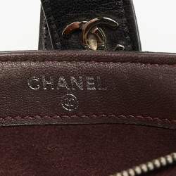 Pre Owned Chanel Black Quilted Leather CC Phone Pouch