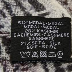 Pre Owned Chanel Multicolor Printed Modal & Cashmere Fringed Scarf