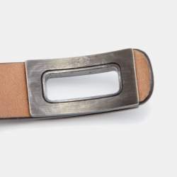 Chanel Grey Metallic Snakeskin Leather Bracelet