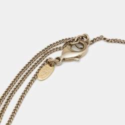 مملوكة مسبقًا Chanel CC Crystal Resin Gold Tone Pendant Necklace