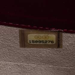 Pre Owned Chanel Burgundy Quilted Patent Leather Brilliant iPad Case