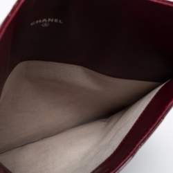 Pre Owned Chanel Burgundy Quilted Patent Leather Brilliant iPad Case