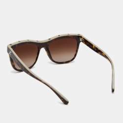 Pre Owned Chanel Brown Havana 5418 Shield Sunglasses