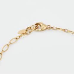 مملوكة مسبقًا Chanel Gold Tone Multicolor Crystal Embedded CC Charm Necklace