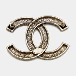 Pre Owned Chanel CC Gold Tone Pin Brooch