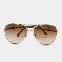 chanel gold aviator sunglasses