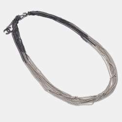 Chanel Two-Tone Metal Chain Multi Layered Necklace