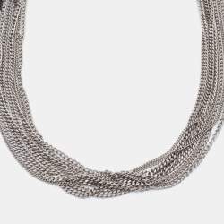 Chanel Two-Tone Metal Chain Multi Layered Necklace