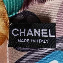 مملوكة مسبقًا Chanel Pale Pink Chain Print Silk Square Scarf