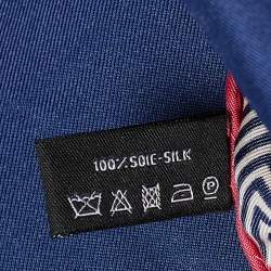 Chanel Navy Blue CC Logo Print Silk Scarf