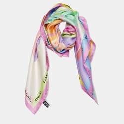 مملوكة مسبقًا Chanel Multicolor Bags Print Silk Scarf