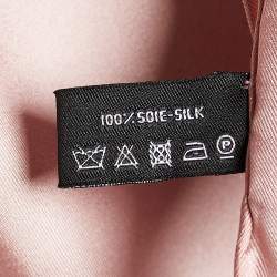 Pre Owned Chanel Pink Bead CC Charms Print Silk Scarf