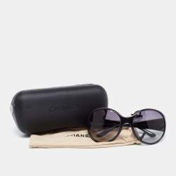 مملوكة مسبقًا Chanel Vintage Black/Grey Gradient 6013-B Oversized Round Sunglasses