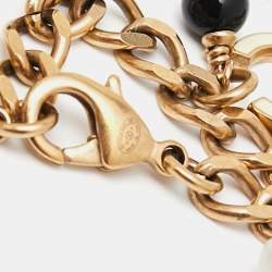 مملوكة مسبقًا Chanel Gold Tone Daisy & Camelia Enamel Charms Bracelet