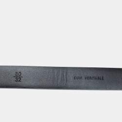 مملوكة مسبقًا حزام شانيل جلد فضي بالشعار 80 سم