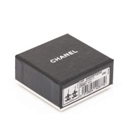 Chanel CC Enamel Gold Tone Earrings