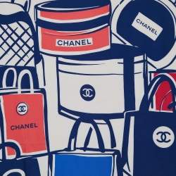 Pre Owned Chanel Beige Bags Print Silk Scarf