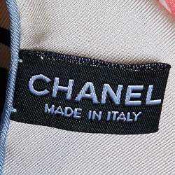 Pre Owned Chanel Beige Bags Print Silk Scarf
