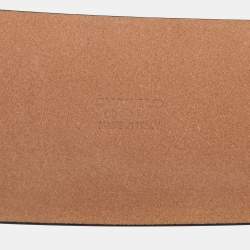 مملوكة مسبقًا حزام عريض شانيل بإبزيم شعار CC جلد أسود 85 سم