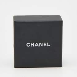 Pre Owned Chanel Gold Tone Crystal Twist CC Cocktail Ring Size EU 54