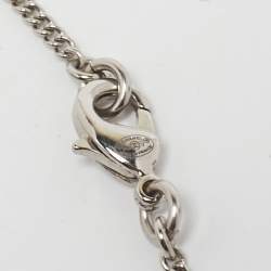 Pre Owned Chanel CC Crystals Silver Tone Necklace